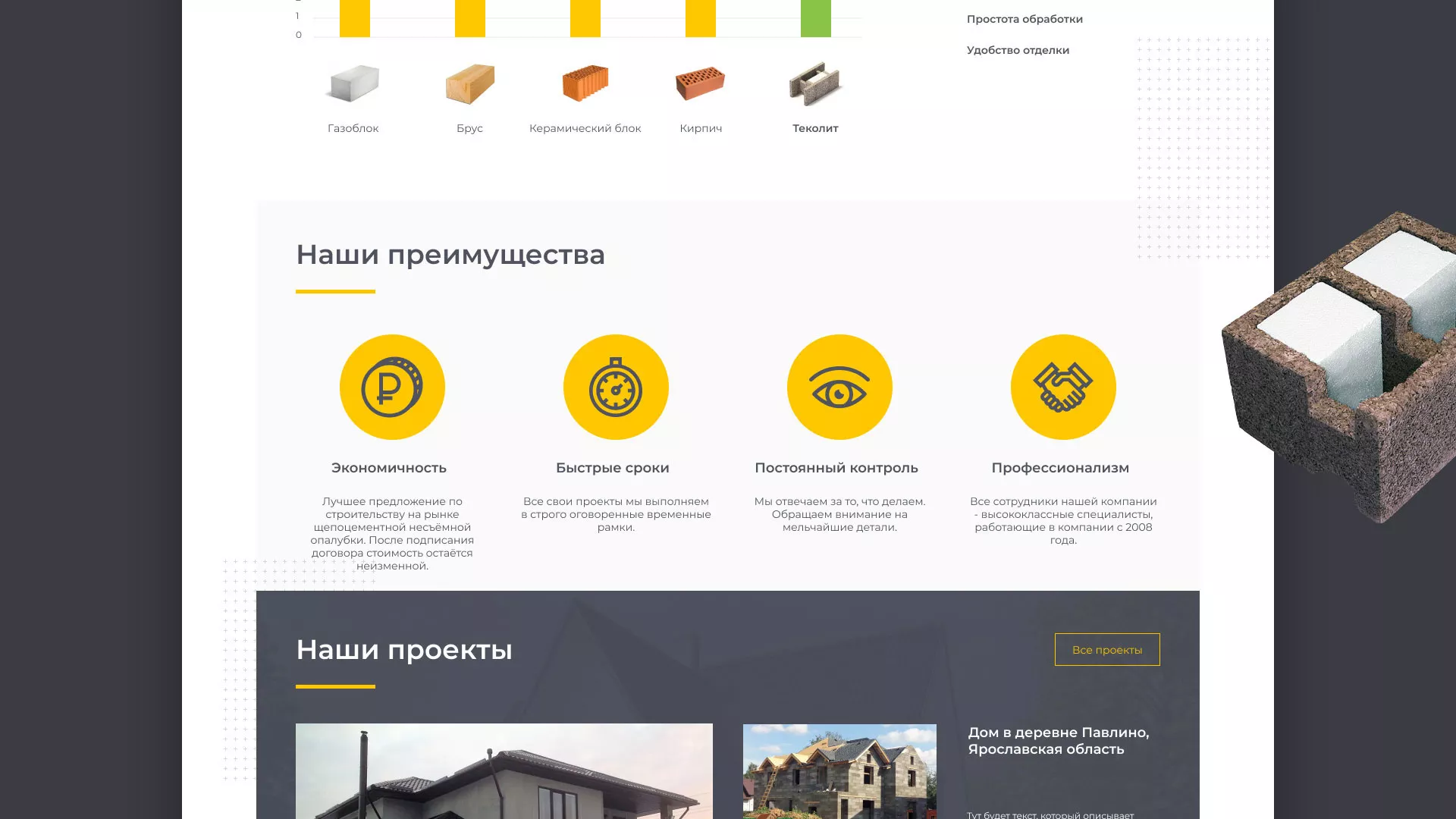 Создание сайта для строительной компании «ЭКОДОМ» в Печорах