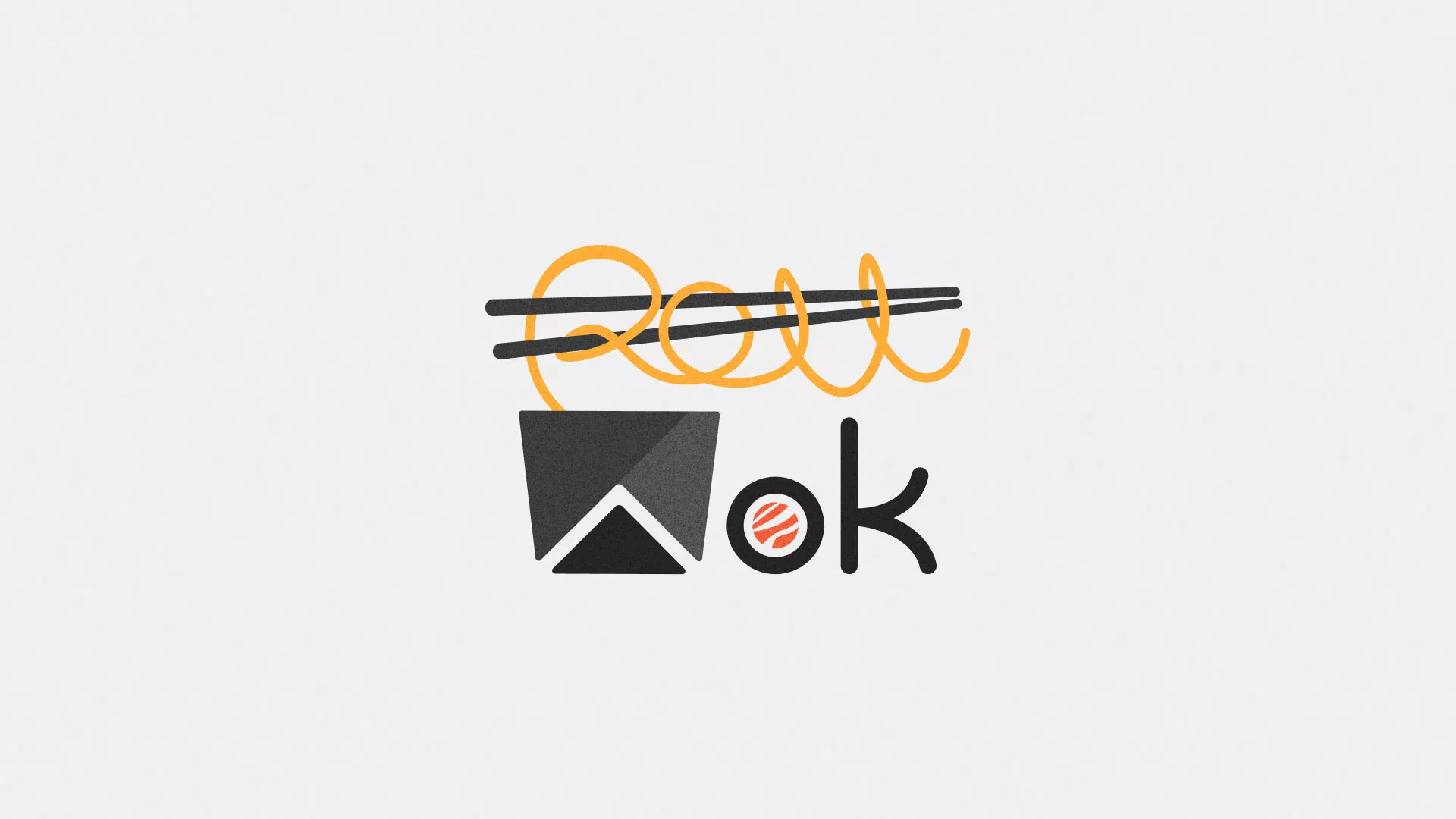Разработка логотипа суши-бара «Roll Wok Club» в Печорах